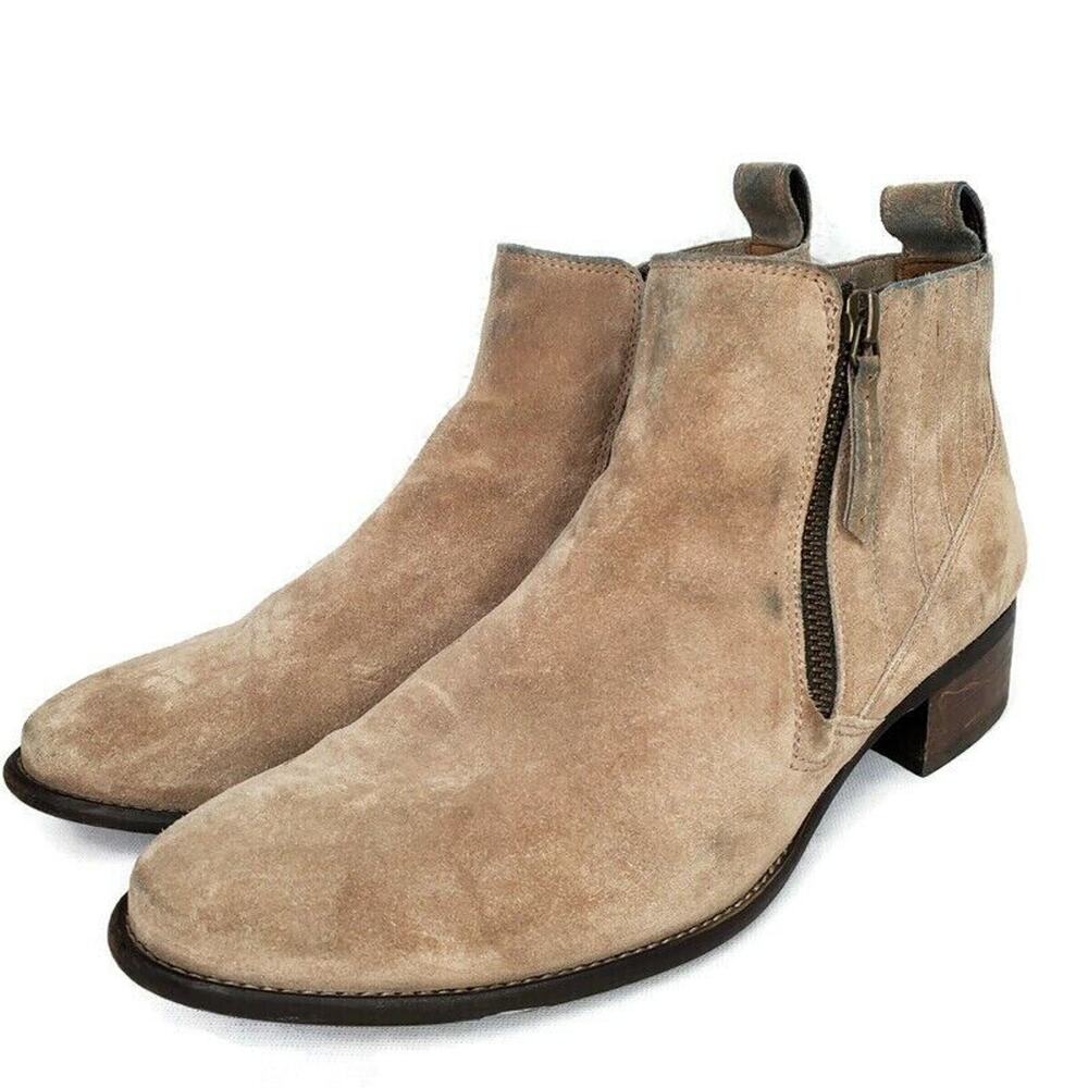 Paul Green Austria Womens Jillian Antelope Taupe Suede Bootie Size 5.5 UK 8 US